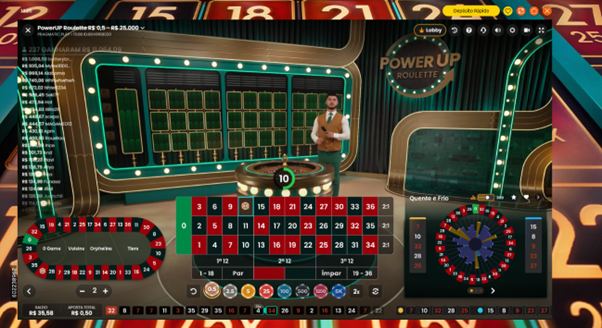 Interface do jogo Power UP Roleta&nbsp;